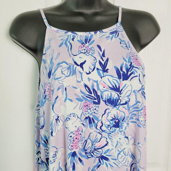 Lilly Pulitzer Dress Small Purple Margot Swing Floral Elephant Trunks In he Air - Picture 2 of 12